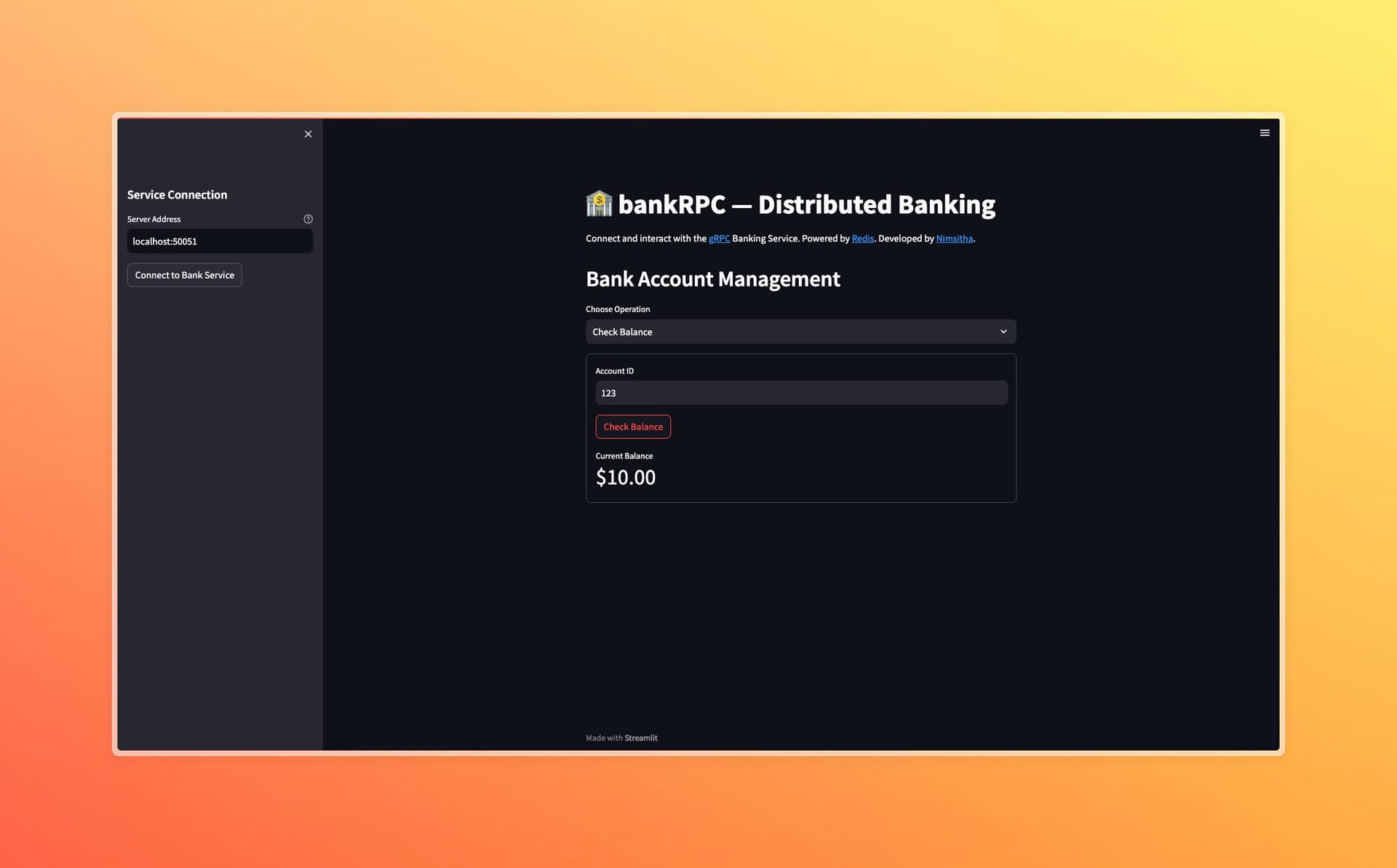 bankrpc - distributed banking